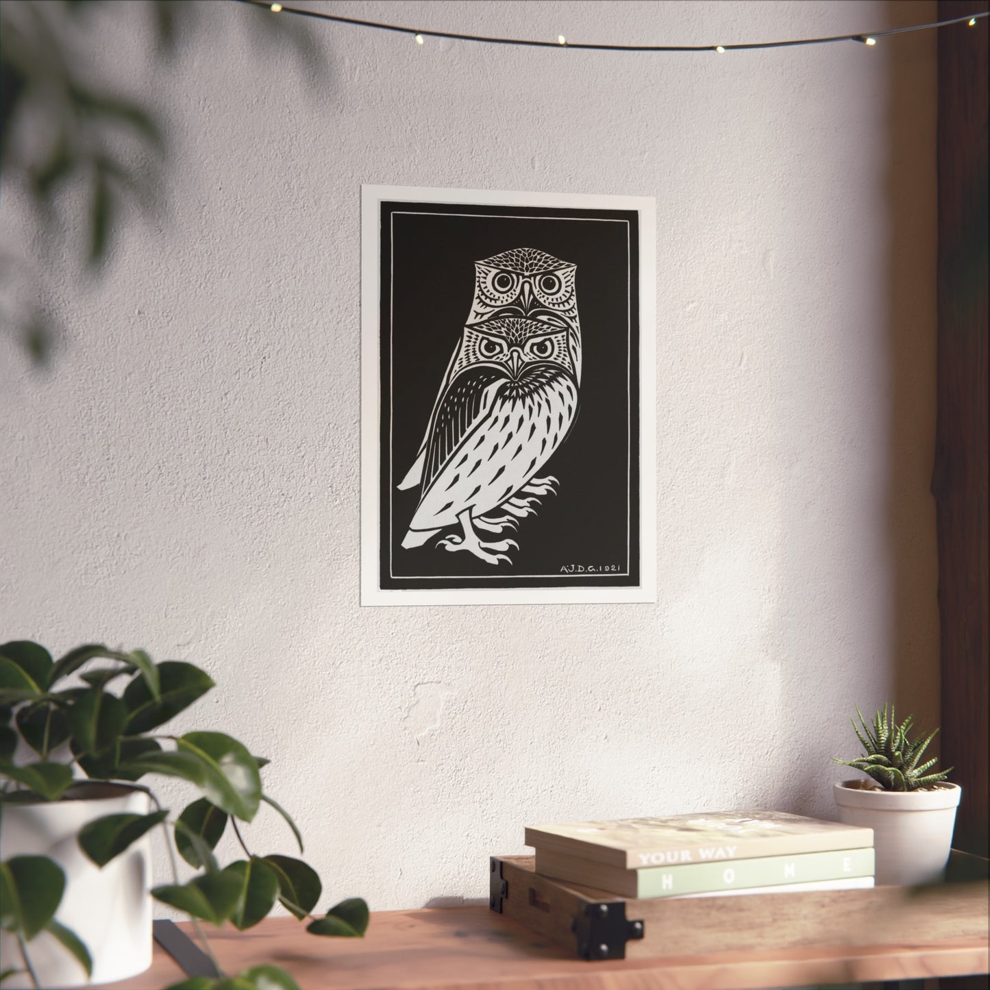 Two Owls Print