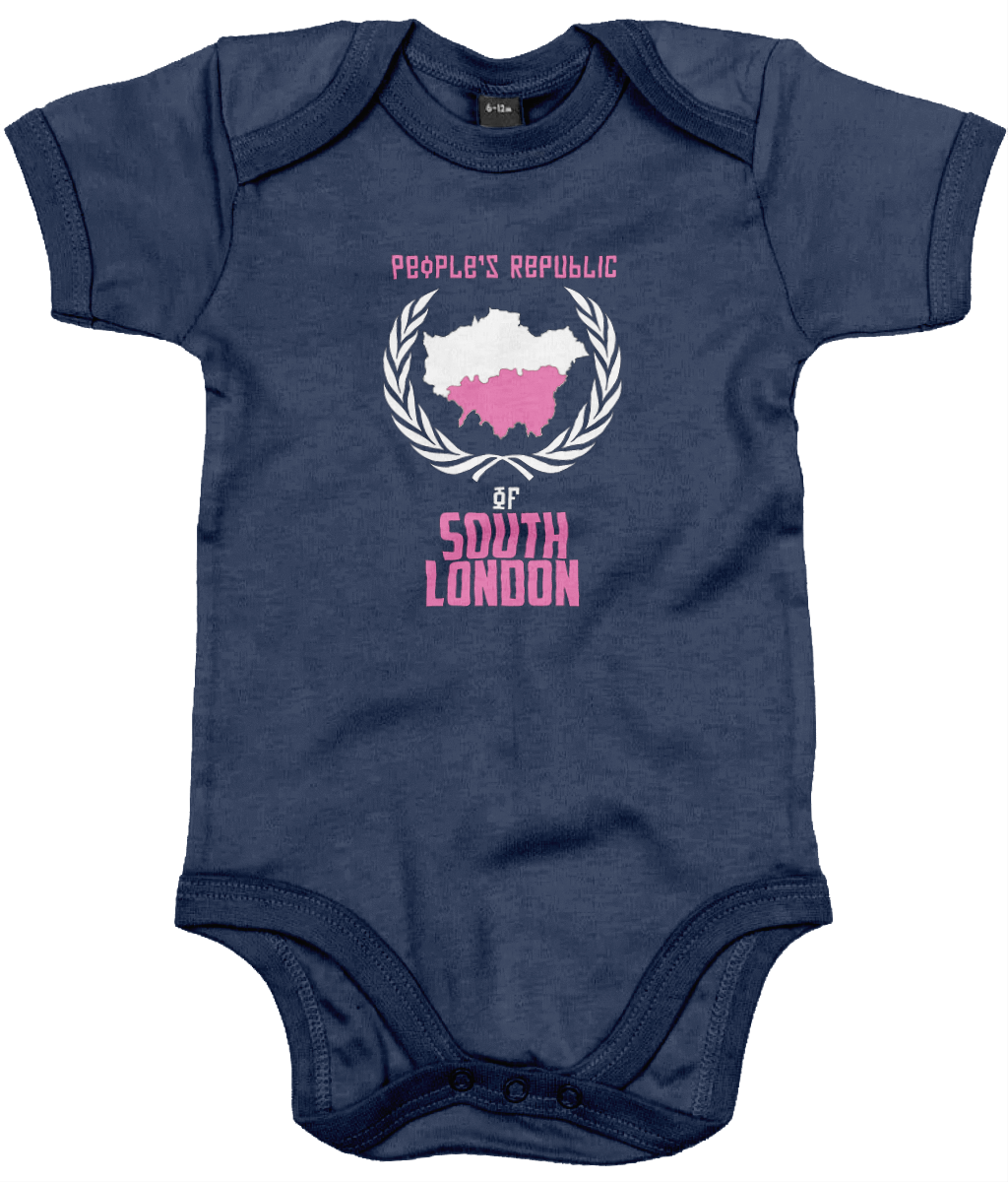 People's Republic of South London Pink & White Babygrow